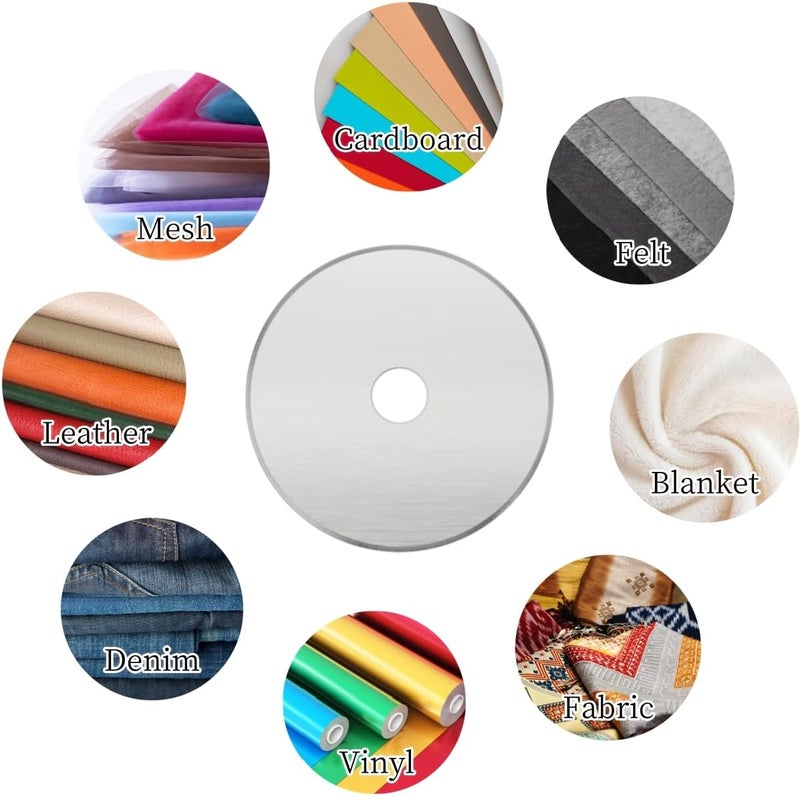 AMASEWART 60mm Rotary Cutter Blades Fits Fiskars Olfa, Replacement Rotary Blade for Fabric, Quilting, Sewing and Arts & Crafts, Pack of 10 - Image 3